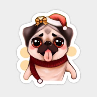 Cute Pug Drawing Magnet