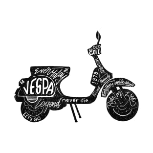 artwork vespa silhoutte typography vintage T-Shirt