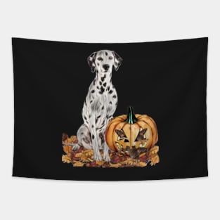 Dalmatian Halloween Scene Tapestry