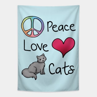 Peace Love Cats Tapestry