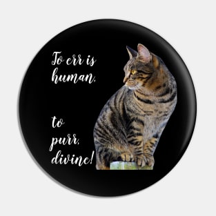 Tabby Cat Inspirational Quote, Cute Funny Cat Lovers Designs Pin