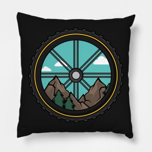 MOUNTAIN BIKING: Cycling Mountain Bike Wheel Scenery Gift Pillow