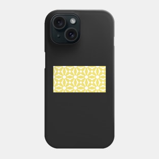 Yellow White Floral Print Phone Case