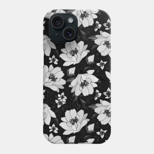 black and white flower pattern classy elegant fancy pattern Phone Case