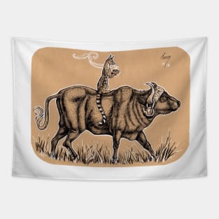 Teatime with Waterbuffalo and Genet Tapestry