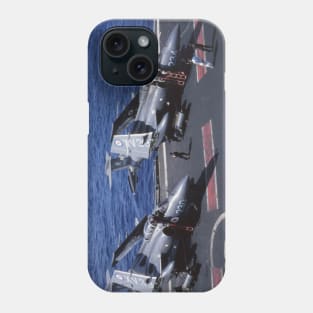 Blackburn Buccaneer fighter jets on board HMS Hermes preparing for exercise in 1969 Phone Case