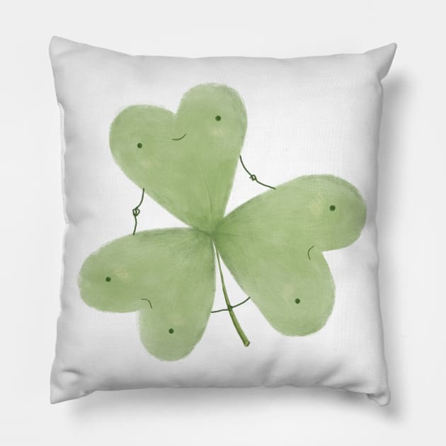 Three Leaf Clover Pillow by Sophie Corrigan