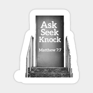 Ask Seek Knock Matthew 7:7 Christian Design Magnet