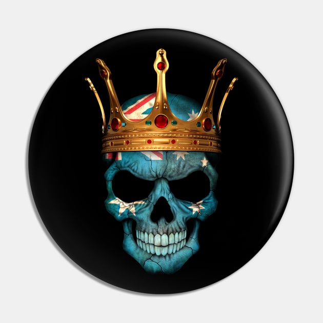 Australian Flag Skull with Crown Pin by jeffbartels