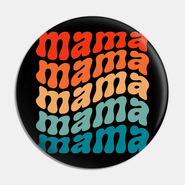 Mother's Day Mama Shirt Trendy Repeated Word Design Perfect Gift for Moms on Their Special Day, Mother Appreciation Gift Pin by TeeGeek Boutique