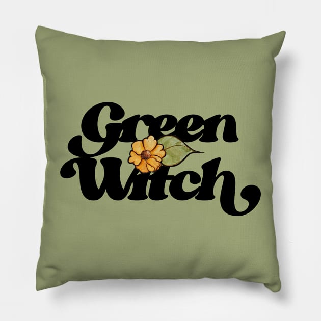 Green Witch Pillow by bubbsnugg