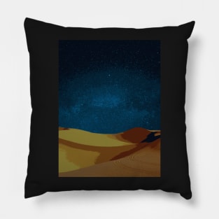 Starry night in the desert - Landscape Pillow