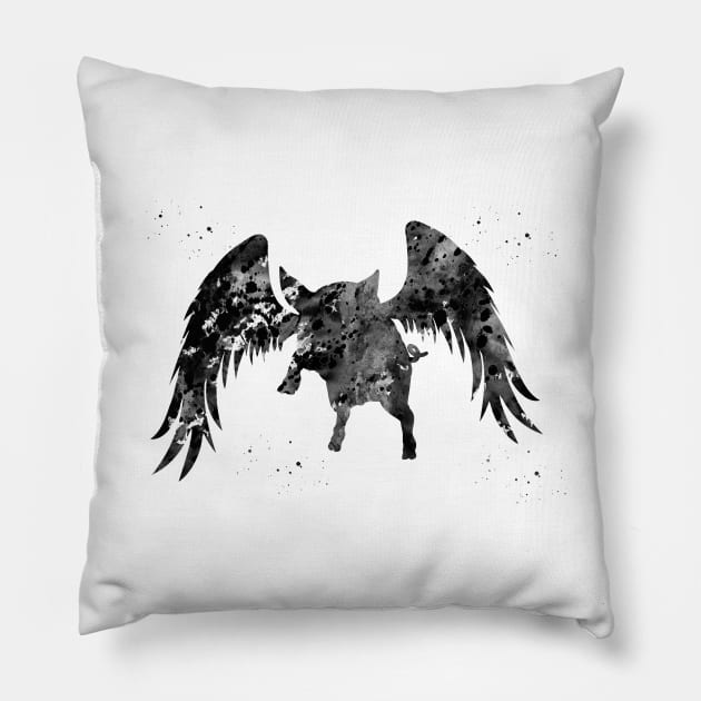 Flying Pig Pillow by erzebeth