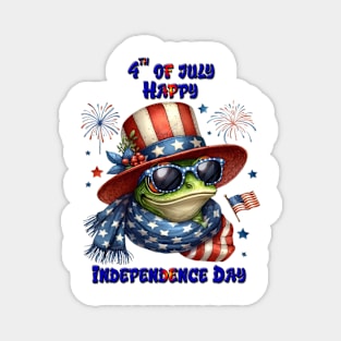 Patriotic Frog: Hat and Shades Magnet