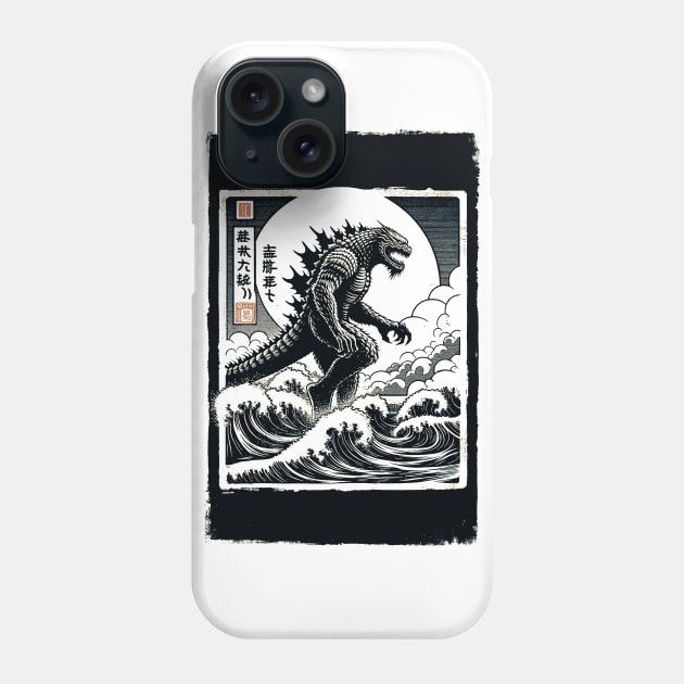 Vintage Distressed Godzilla Shirt: The Ultimate Sci-Fi Gift Phone Case by Klimek Prints