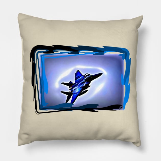 Fighter Aircraft Pillow by Arie