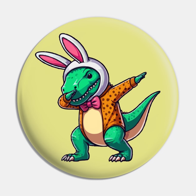 Dabbing T Rex Dinosaur Bunny Pin by Etopix