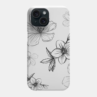 Spring flowers floral grey Phone Case