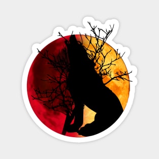 red moon wolf 1 Magnet