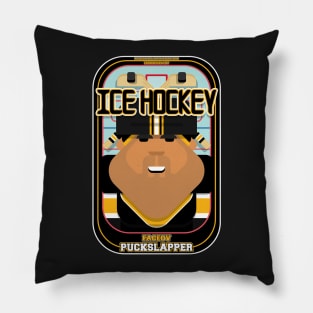 Ice Hockey Black and Yellow - Faceov Puckslapper - Seba version Pillow