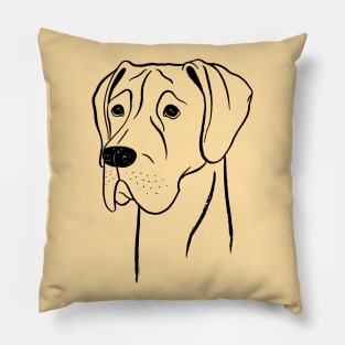 Great Dane (Fawn and Black) Pillow