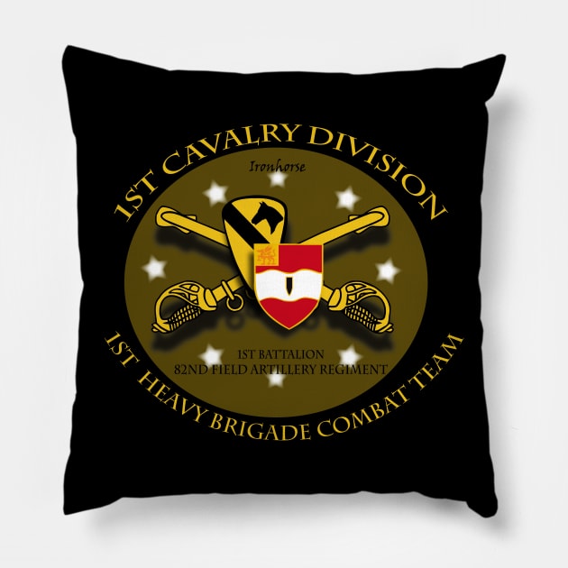 1st Cav Div - 1st Hvy Bde Cbt Tm - Ironhorse - 1st Bn 82nd FA Pillow by twix123844