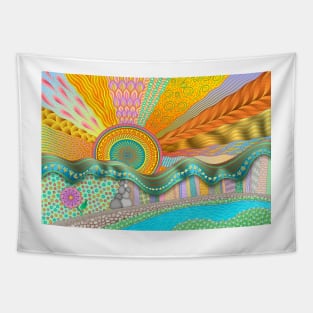 Sunrise In Finger Tree Forest Tapestry