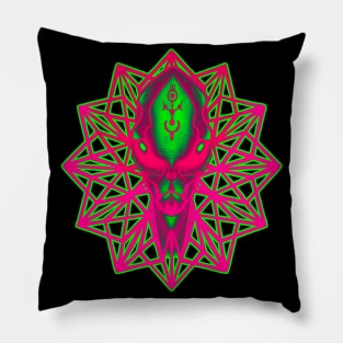 hot pink tehno alien Pillow