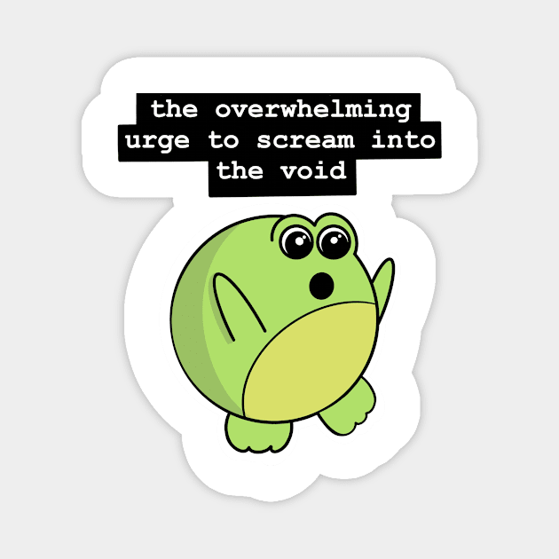 Overwhelmed Frog Magnet by 20 Sided Tees