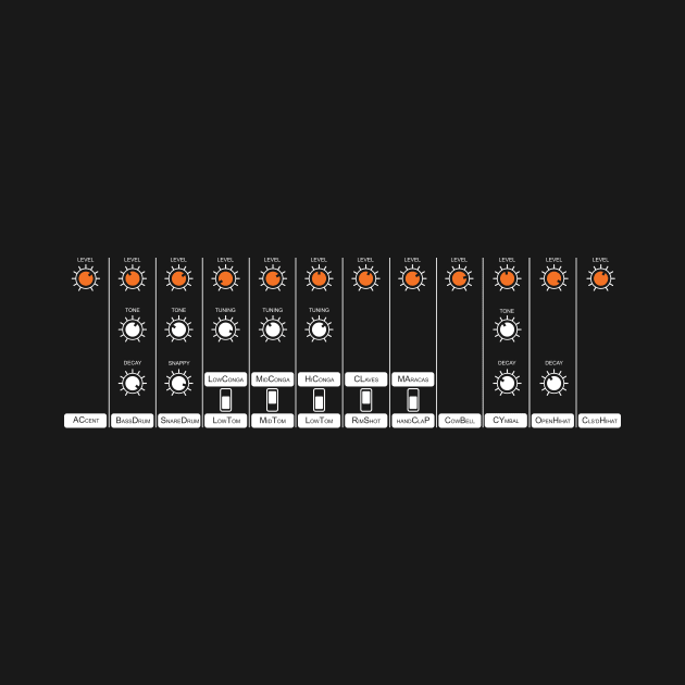 808 Drum Machine Controls (Orange Knobs) by Atomic Malibu