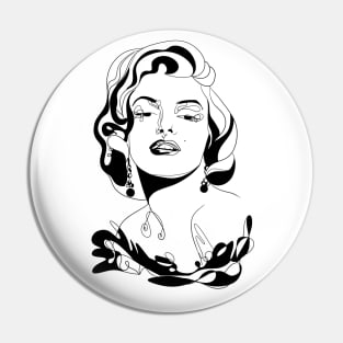 Marilyn Monroe Minimalist Line Art Design Pin