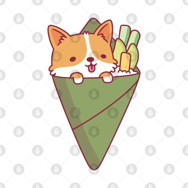 Cute Corgi Temaki Sushi Doodle by rustydoodle