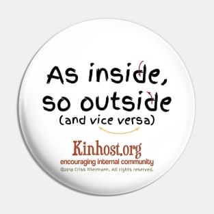 As Inside So Outside & Vice Versa - dark fonts Pin