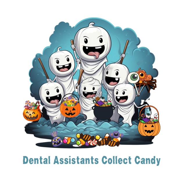 Dental Assistants Collect Candy Halloween Dental, by Positive Designer