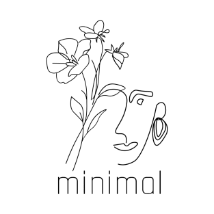 Minimalist Art - Modern Face Line Drawing T-Shirt