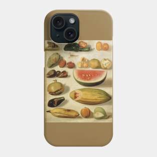 Still Life with Fruit (with Scorpion and Frog) by Hermenegildo Bustos Phone Case