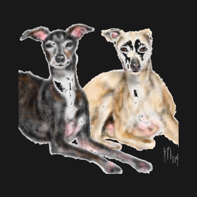 Smiling Best Friend Greyhounds by LITDigitalArt