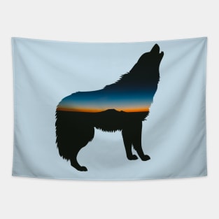 Night Sky Wolf Tapestry