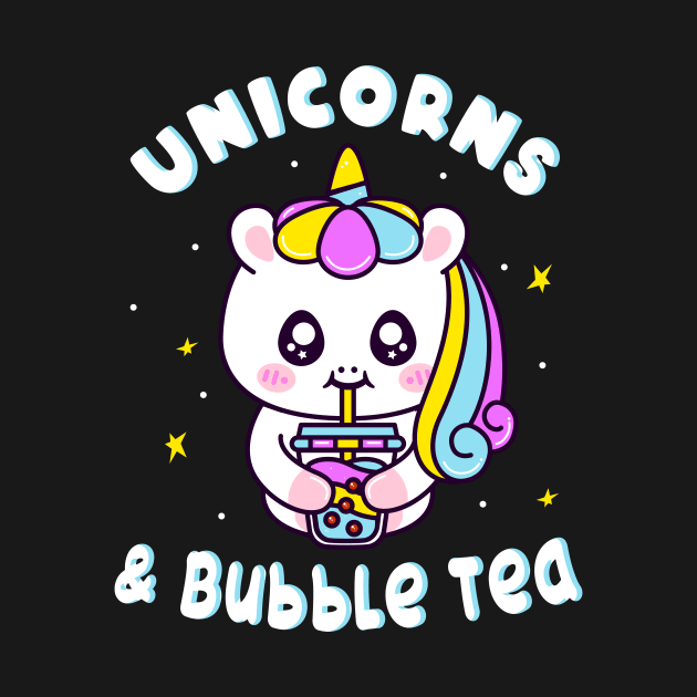 Unicorns And Bubble Tea Chibi Cute Unicorn by Foxxy Merch