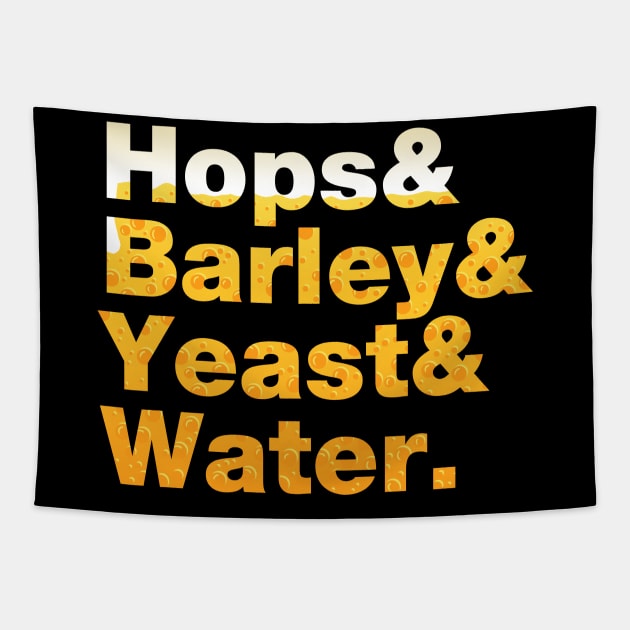 Beer Helvetica Name List Hops Barley Yeast Water Tapestry by fishbiscuit