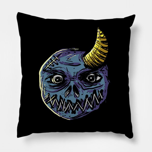 Demon Face Ball Pillow by DeathAnarchy