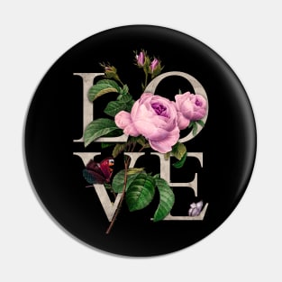 Pink Roses & Love Romantic Stylish Gift Valentines Pin