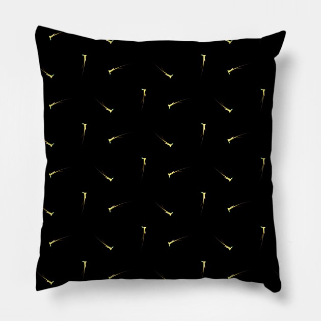 Gold Dancing Lights Pillow by Lynn