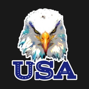 Blue USA Eagle Head T-Shirt