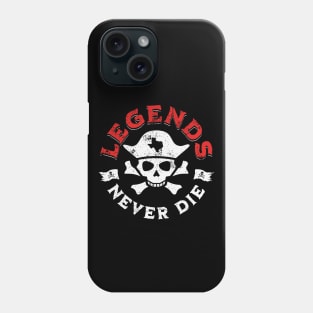 Legends Never Die // Grunge Pirate Skull Black and Red Phone Case