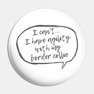 I can't... I have agility with Border Collie Pin