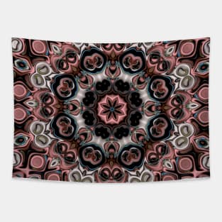 Pink and Grey Floral Kaleidoscope Tapestry