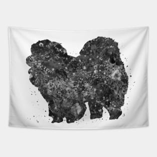 chow chow dog black and white Tapestry