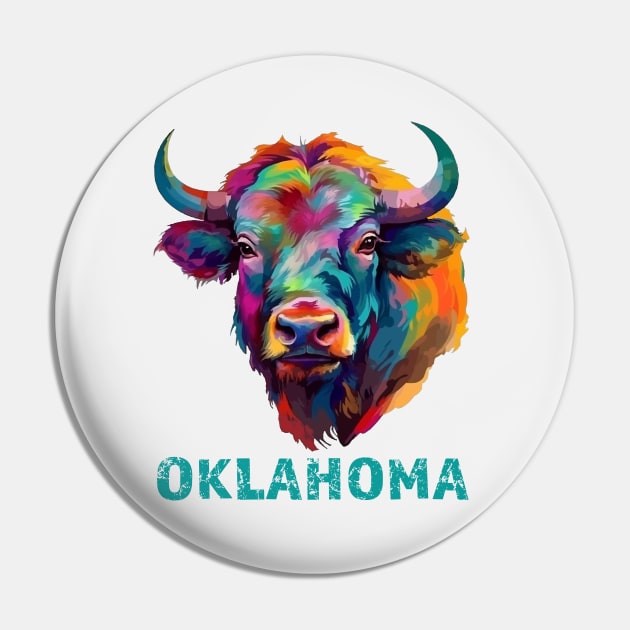 Oklahoma American Bison Lover Buffalo Souvenir Pin by Pine Hill Goods