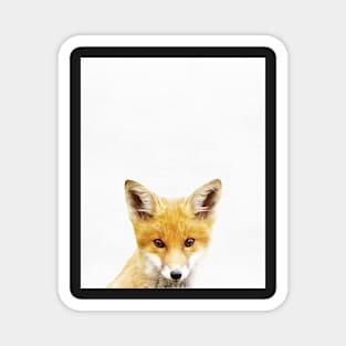 Baby fox print, Nursery, Animal, Kids room, Minimalist, Modern art, Wall art, Woodland Magnet